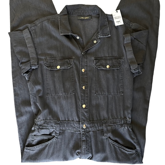 NWT MAVI Jeans DORIA JUMPSUIT Black Smoke Grey ROMPER Wide Overalls - Picture 5 of 6